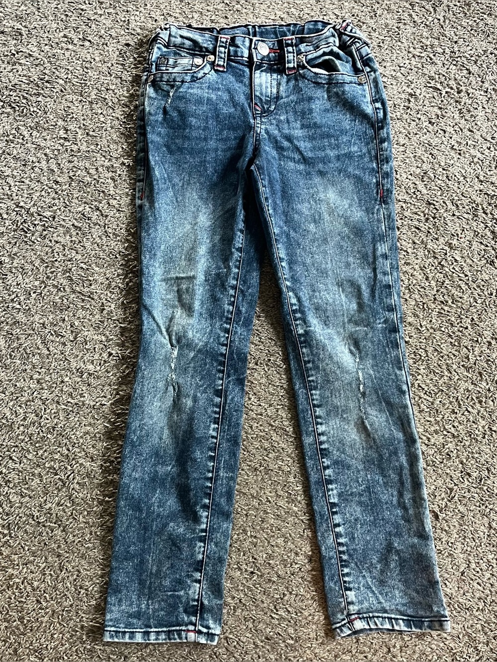 Boys True Religion Denim Jeans Distressed Size 10 Geno Relaxed Slim Fit